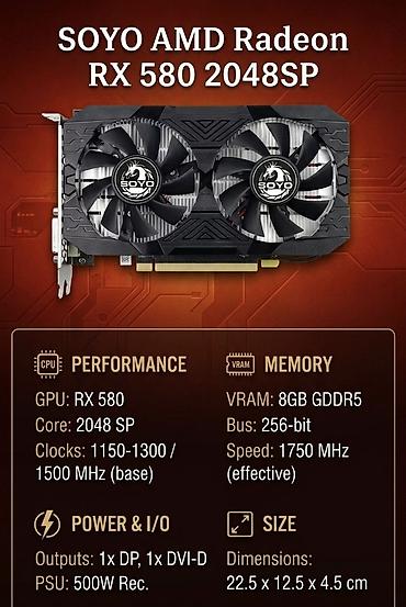 gtx 580: Videokart AMD Radeon RX 580, 8 GB, Yeni — 1