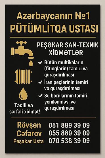 Digər santexnikalar: Salam Binə və Baki daxili bütün ünvalra konumla gəlirəm və prablemləri — 13