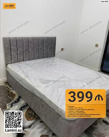 Ev üçün mebel: Çarpayı – Kod: 4439 - Ölçü: 160 × 200 sm - Mexanizm: Açılan mexanizm — 1