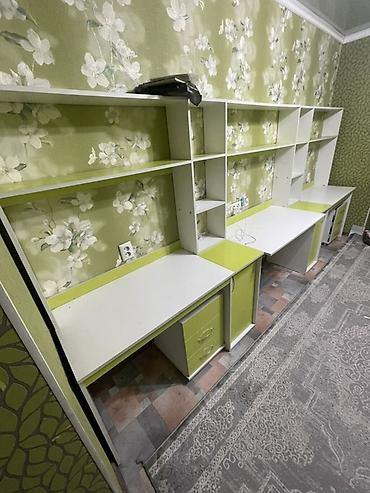 bunk bed: Детская гарнитура, Б/у, Для девочки, Для мальчика, ДСП, цвет - Зеленый, Самовывоз — 5