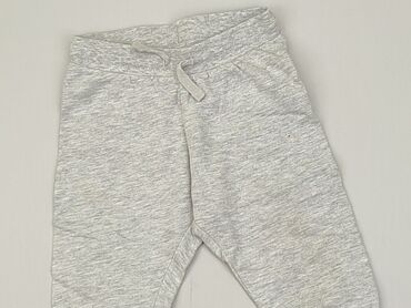 legginsy szare bawełniane: Spodnie dresowe, H&M, 6-9 m, stan - Dobry