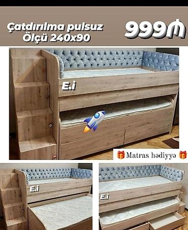 pol taxta: İki mərtəbəli çarpayı-divan kombinasiyası - Ölçü: 240x90 - Material — 1