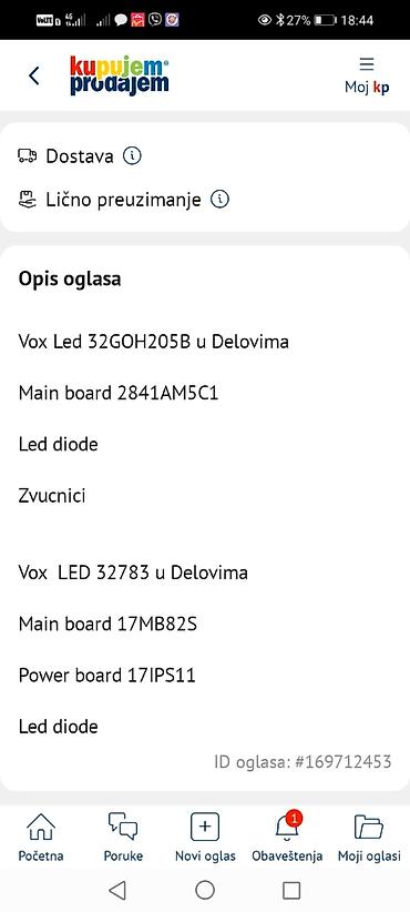 Aksesoari za TV i video: Vox LED televizori za delove – modeli LED 32GOH205B i LED 32783 — 1