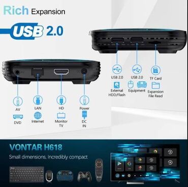 DVD i Blu-ray plejeri: Android tv boks Vontar 8K - H618 - 4/32GB - Android 12 Garancija na — 5