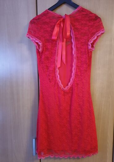 letnje haljine sa karnerima: S (EU 36), bоја - Crvena, Kratkih rukava