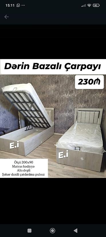 Dərin bazalı çarpayı – 230₼ - Ölçü: 200x90 - Dərin bazalı