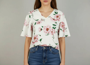 allegro bluzki z krótkim rękawem: Women's blouse, size L