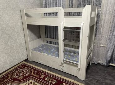 кровать для девочке подростка: Балдар үчүн эки ярустуу, Жаңы, ЛДСП, түсү - Ак