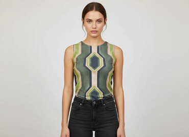 bluzki z dzianiny prążkowanej: Women's blouse, size S