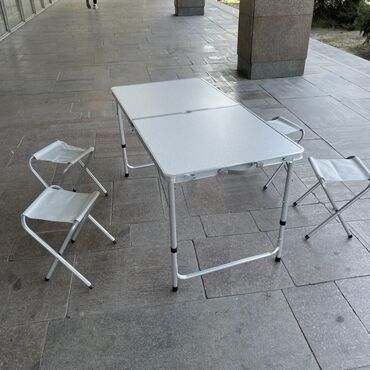 купить стол и стулья: Стол, цвет - Белый, Новый
