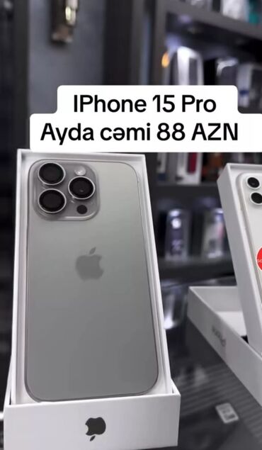 Apple iPhone: IPhone 15 Pro, 256 GB, White Titanium, Zəmanət, Kredit, Barmaq izi