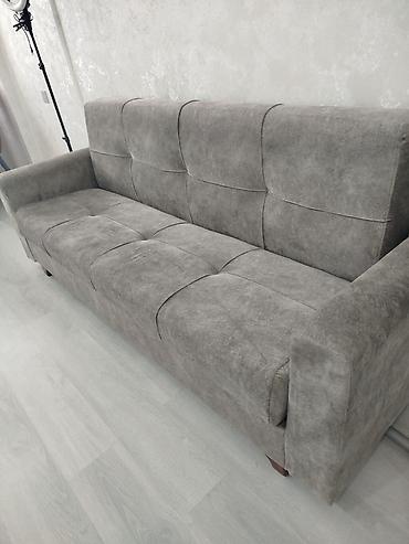 divan alışı: Boz rəngli üçyerlik divan - Dizayn: Minimal və zərif xətlər, qalın — 1