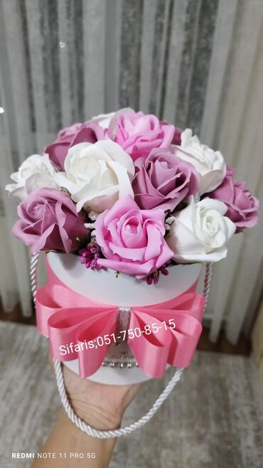Toy aksesuarları: Gul buketleri sabun gullerden hazirlanir.Bir omur boyu solmayan,xarab — 7