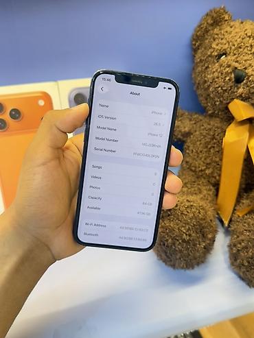 iphone air бишкек: IPhone 12, 64 ГБ, черный Характеристики и особенности: - Дисплей 6.1" — 7