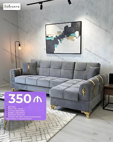 Künc divan – müasir dizayn - Ölçü: 260 × 160 sm - Mexanizm: açılan