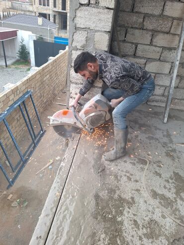 Beton işləri: Beton və daş kəsimi xidməti - Deşmə, kəsim və açılışların — 1