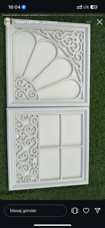 Сушилки: Dekorativ tavan LED panelləri - Material: ağ rəngli, relyefli dekorlu