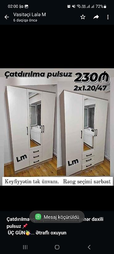 Sifarişlə mebel: *Çatdırılma+quraşdırılma xidməti şəhər daxili pulsuz* 📌 *ÜÇ GÜN🥳* — 1