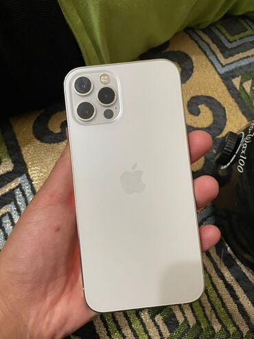тригер для телефона: IPhone 12 Pro, Колдонулган, 128 ГБ, Ак, Заряддоочу түзүлүш, Коргоочу айнек, Каптама, 77 %