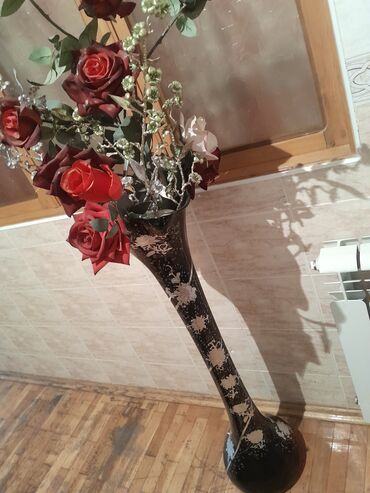 ваза напольная керамическая высокая: Одна ваза, Хрусталь at lalafo.az ваза напольная керамическая высокая: Одна ваза, Хрусталь