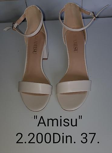 asos obuca: Amisu sandale – crne i svetlo bež boje elegantne, sa stabilnom blok — 8
