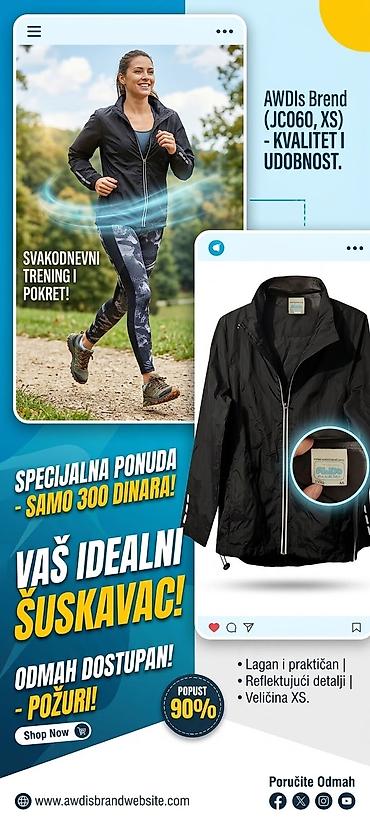 tech fleece crveni: AWDis šuškavac za trening (model JCO60), veličina XS - Lagana i — 1