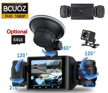 GPS трекеры: BCUOZ FHD 1080P 4 kanallı avto videoqeydiyyatçı Xüsusiyyətlər: - Ön