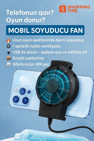soyuducu mini: 🌀 “Telefonun qızır? Oyun donur?” ❄️ Həll burdadır – Mobil Soyuducu Fan