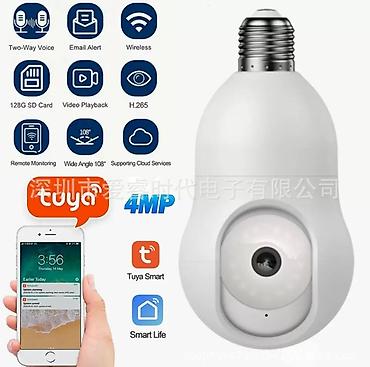 web camera: Вай фай камера рыбий глаз на патрон. Функции: Двусторонний связь — 3