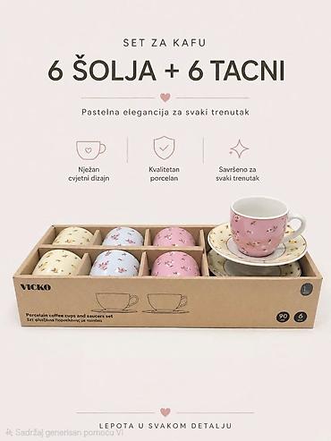 peg perego hranilica: Set za kafu – 6 šoljica + 6 tacni - Materijal: kvalitetan porcelan - — 1