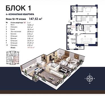 house: Строится, Элитка, 3 комнаты, 117 м² — 2