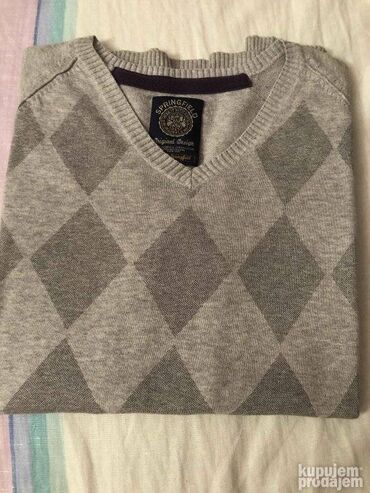 Džemperi: Original Springfield džemper, kao nov, 100% cotton, svetlo sivi sa — 9