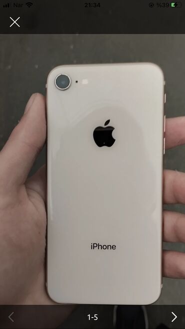 кожаный чехол iphone 6: IPhone 8, 64 GB, Qızılı, Barmaq izi, Simsiz şarj