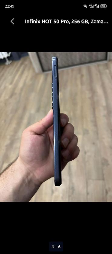 телефон fly fs520 selfie 1: Infinix HOT 50 Pro, 256 ГБ, цвет - Серый, Face ID — 1