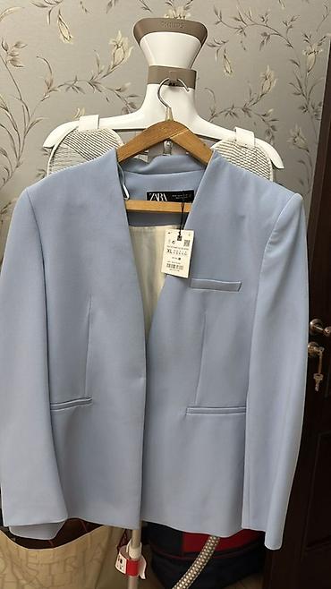 gestalt blazer: Женские пиджаки и юбка 1) Пиджак ZARA, голубой - Размер на бирке: XL — 1