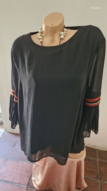 bluze na preklop: XL (EU 42), Polyester, Single-colored, color - Black