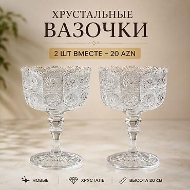 Məhsul: Kristal vazalar (2 ədəd dəst) - Material: yüksək keyfiyyətli