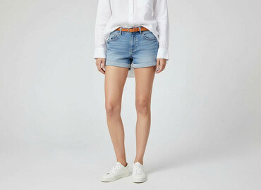 dżinsy push up z wysoką talią: H&M, Szorty damskie, rozmiar S