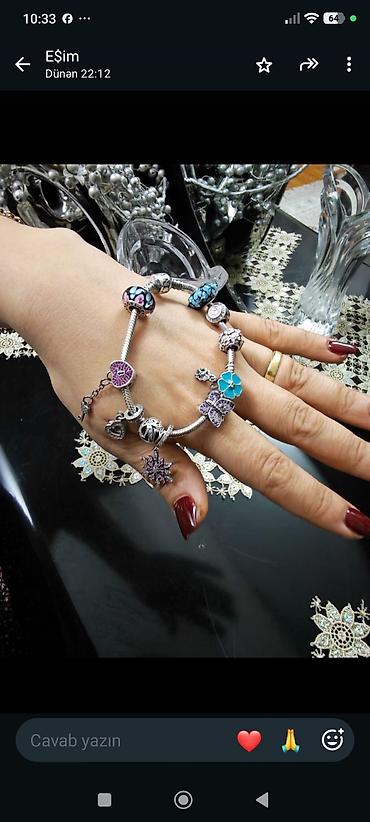 adli qolbaqlar: Gümüş rəngli charm Pandora qolbaq.38 qramdi - Material: gümüş rəngli — 2