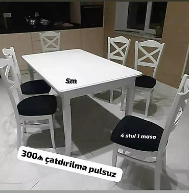 Masa və oturacaq dəstləri: Mətbəx üçün, Açılmayan, Dördbucaq masa, 2 stul — 9