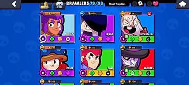Digər: Brawl Stars oyunu üçün hesab - Kupa: 22,368+ - Brawlerlər: 79/98 - — 3