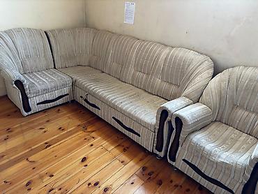 Divan və kreslo dəstləri: İşlənmiş, Künc divan, Kreslo, Bazalı, Açılan — 2