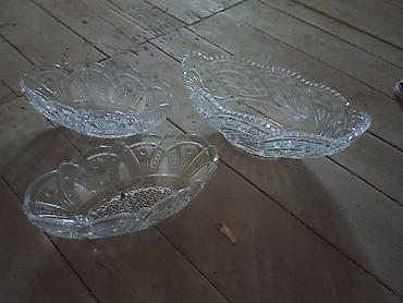 kəsik əl şəkilləri: Razilaşma yolu ilə Kəsilmiş şüşə qablar dəsti - Material: şəffaf — 1