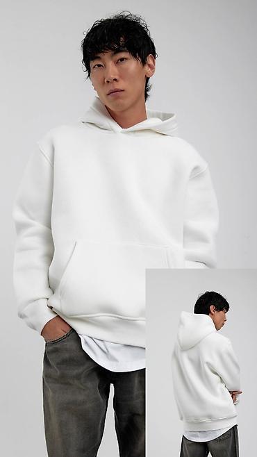 Толстовки, худи: Худи, На флисе, Оверсайз, С надписью, Новый, M, L, XL — 6