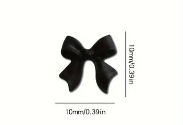 Nega noktiju: Set minijaturnih ukrasnih privesaka za nokte u obliku mašnica — 9