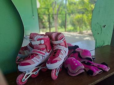 yagis geyimi: Uşaq üçün tənzimlənən bıçaqlı təkərli konkisət (inline skate) dəsti - — 1