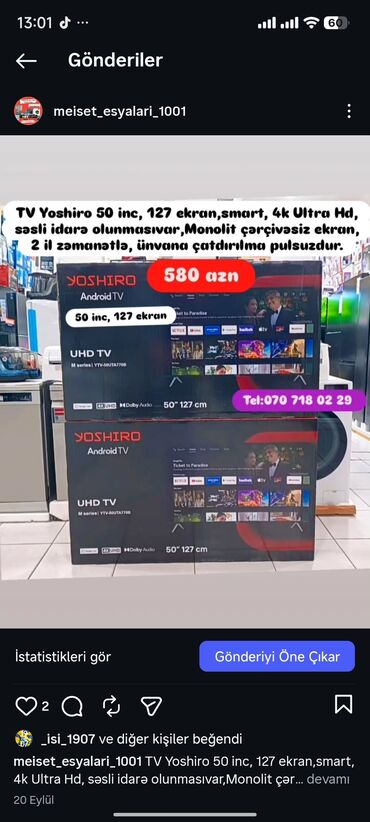 Digər aksesuarlar: Televizor Anbardan satışı bizde. Butun modeller satişda var.Qiymətlər — 15