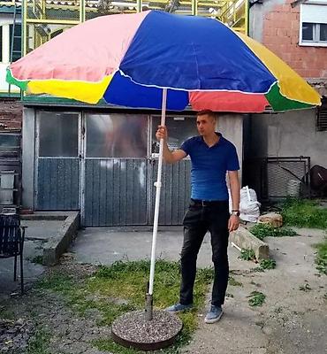 Suncobrani, tende i paviljoni: VESELI SUNCOBRAN PRECNIKA 3 METRA NOV ZA TERASU, PLAZU, BAST | Cene — 1