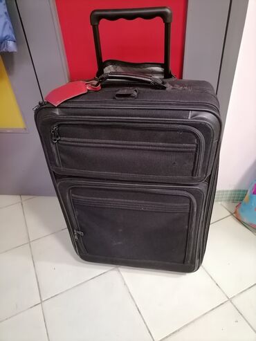 Handbags: Kofer ATLANTIC veci platneni crni na tockice ispravan dobar oko