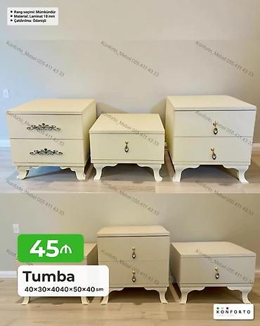 Tumba – klassik dizaynlı, zərif ayaqlı model. - Ölçülər: 40×30×40;